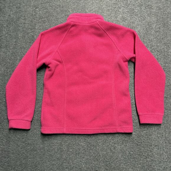 Columbia Full Zip Fleece Jacket Girls Youth Medium 10/12 Pink Pockets Sweatshirt - Picture 4 of 4